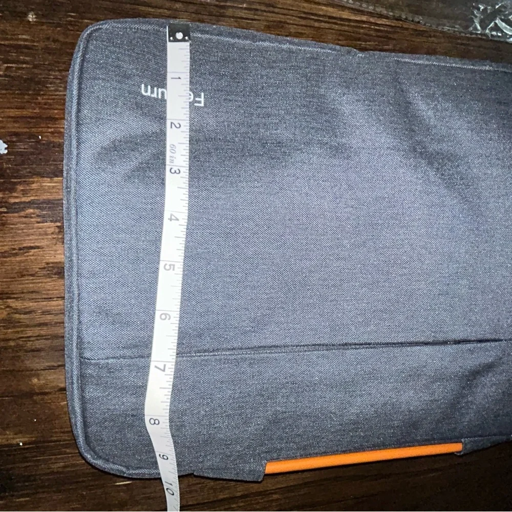 Minimalist Gray and Orange electronic Sleeve with Protective Padding